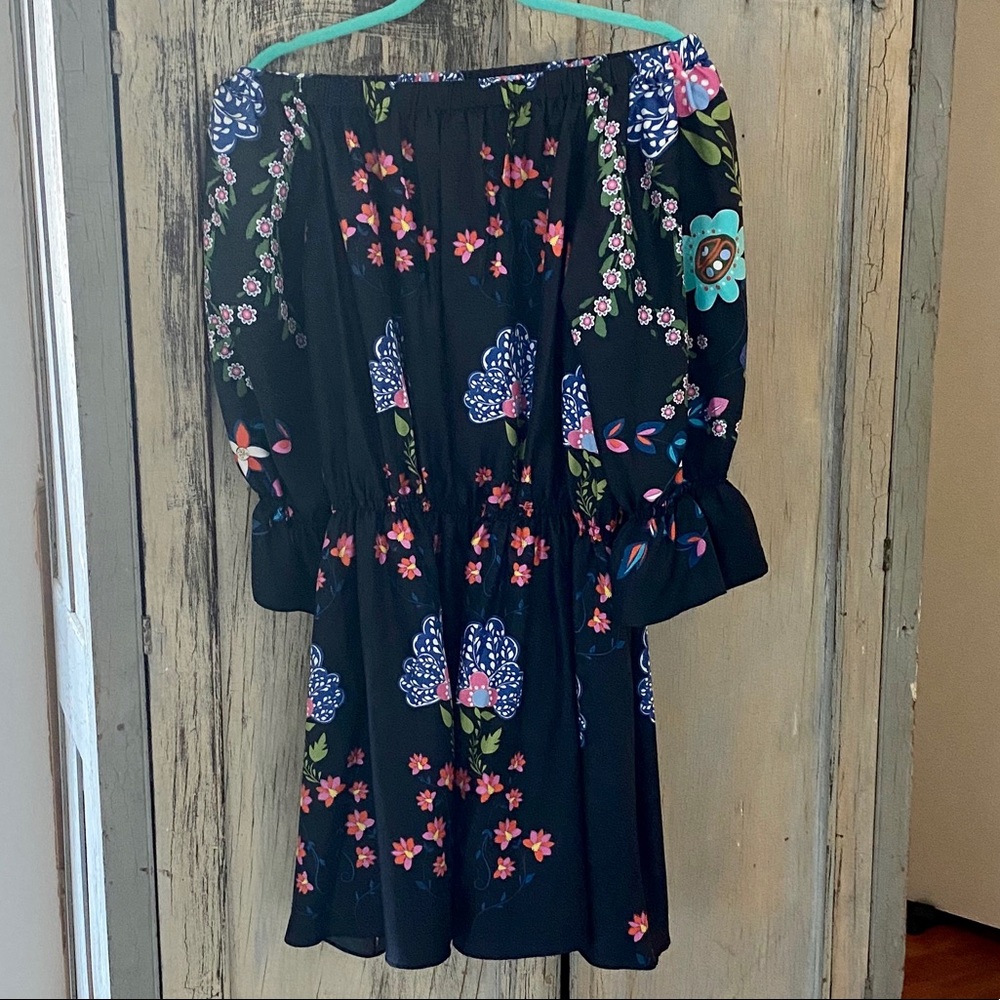 Cynthia Rowley silk floral drop waist mini